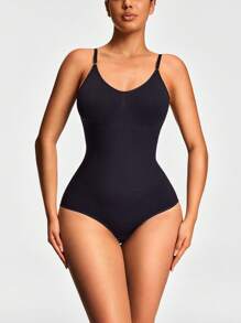 SHEIN Shape Seamless Low Back Thong Bodysuit Body Shaper Bust& Butt Lifter-Tummy Waist Thigh Control