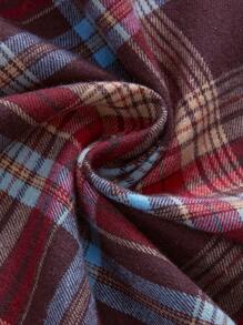 ROMWE Grunge Punk 夏季海滩毕业典礼复活节短裙 女式音乐会 纳什维尔音乐节 无袖复古格子拼接蕾丝网纱不对称下摆低腰迷你裙 - 棕色 - 查看 4