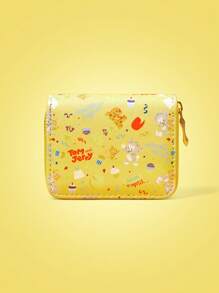 TOM & JERRY X SHEIN 1pc Cartoon Pattern Fashionable Small Wallet - Multicolor - View 1