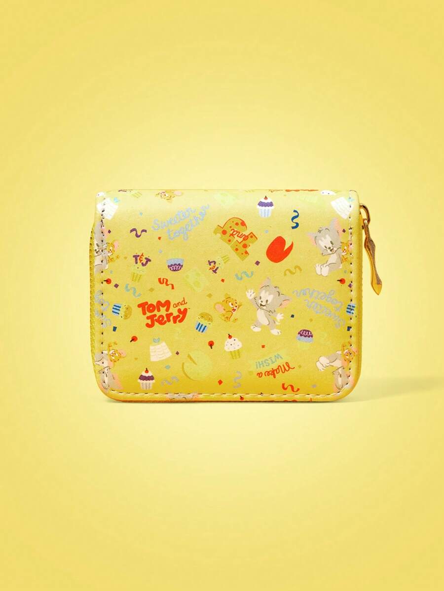 TOM & JERRY X SHEIN 1pc Cartoon Pattern Fashionable Small Wallet - Multicolor - View 1