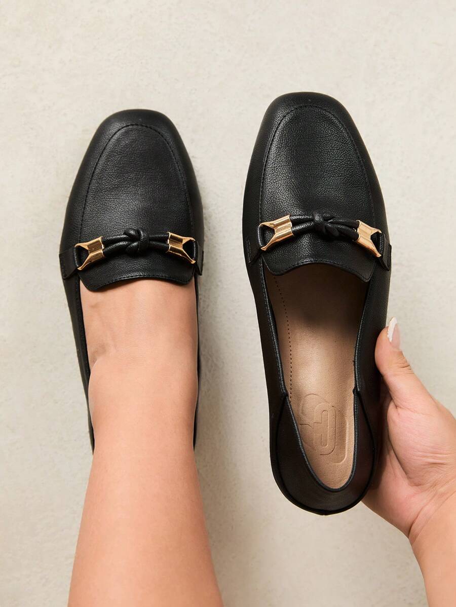 CUCCOO CURVES 女士平底一脚蹬休闲乐福鞋，日常穿着舒适