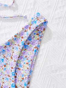 Swim Mod Women's Summer Beach Ditsy Floral Sexy Bikini Swimwear Set, Non-Wired - Mauve Purple - View 4