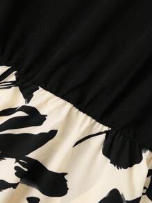 SHEIN Clasi Plus Size Women 2PCS Set Floral Print Short Sleeve Blouse And Pants, Casual - Multicolor - View 3