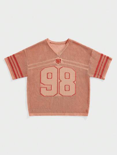 Prep Pull tricoté à rayures, motifs numériques et ajouré, effet color-block pour hommes