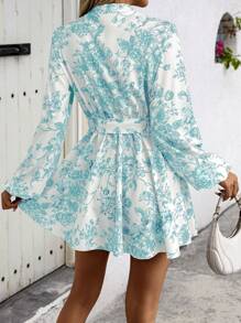 SHEIN Clasi 女式随机印花长袖连衣裙 - 彩色 - 查看 2