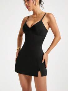 Easithlete Women Backless Strap Casual Sporty Dress, Simple And Fashionable For Summerathletic Dress - Black - View 5