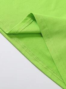 Flirla 大码女式口号印花圆领短袖 T 恤，信念不会让事情变得简单，但会让事情变得可能图案 T 恤女式上衣 - 綠色 - 查看 7