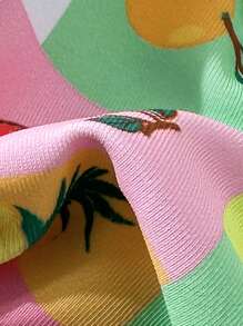 Swim Mod Women's Summer Beach Fruit Print Halter Tie Sexy Bikini Set - Multicolor - View 6