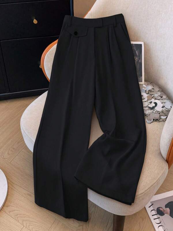 Celure Plus Size Casual Solid Color High Waist Straight Leg Slimming Suit Pants Graduation,Back To School,Teacher Outfits For Women