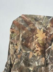 SHEIN EZwear Plus Size Women Translucent Round Neck Short Sleeve Printed Blouse - Multicolor - View 6