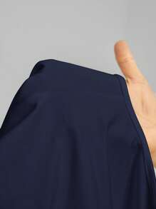 SHEIN Tall Women's Casual Navy Blue Strapless Bodysuit: A Sleek And Versatile Sleeveless Backless Design For Effortless Everyday Style - Navy Blue - View 8