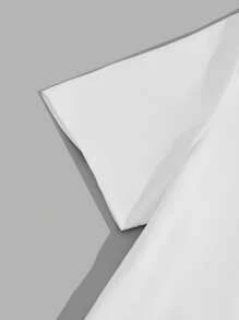 Manfinity RSRT Tropical Beach Blue Color Block Vacation Print Slim Fit Men's White Knit Shirt & Blue Woven Shorts Set - Multicolor - View 4