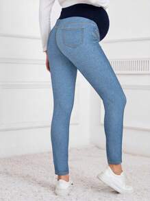 SHEIN Jeans casual skinny da maternità con vita regolabile e versatili