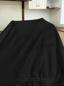 SHEIN Drawstring Ruched Side Crop Tank Top, Maternity Summer - Black - View 7