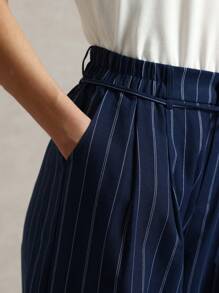 Briarwyn Women's Striped Pleated Pocket Loose Casual Wide Leg Pants Summer For Women Business Casual Woman - Navy Blue - View 7