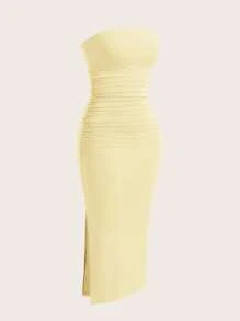 SHEIN EZwear Váy midi bó sát không tay nhiều màu dành cho nữ, thanh lịch - Nhiều màu - Xem 7