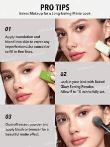 SHEGLAM 烘焙光澤定妝粉-淺粉色控油蜜粉半透明無毛孔完美撫平細紋光澤粉粉 品牌 美容 化妝 化妝品 適合女性與女孩 完美搭配冬季 Y2K 時尚 流行 生日禮物 假期 派對準備就緒 最佳顏色 - Light Pink - 查看 4