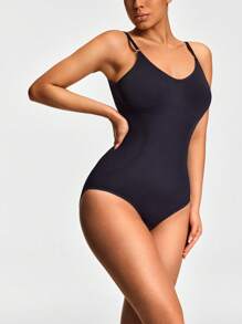 SHEIN Shape Seamless Low Back Thong Bodysuit Body Shaper Bust& Butt Lifter-Tummy Waist Thigh Control