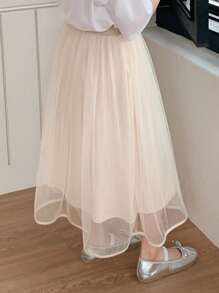 DAZY Tween Girl Tulle Skirt, Summer,Back To School Clothes - White - View 8