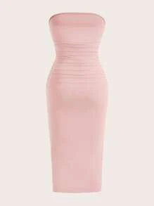 SHEIN EZwear Váy midi bó sát không tay nhiều màu dành cho nữ, thanh lịch - Nhiều màu - Xem 9