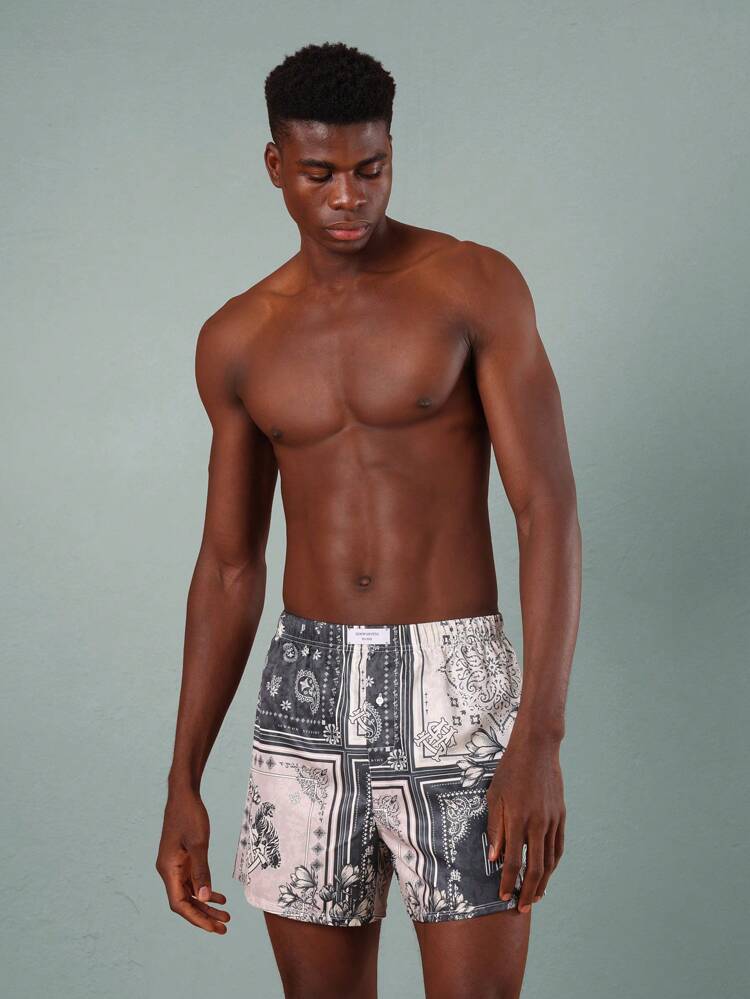 Palm Tree Bandana Print Lounge Boxer Shorts
