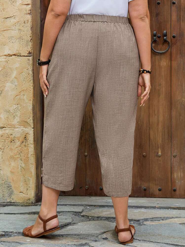Plus Size Solid Color Tapered Pants, Casual Vacation Style Vacation Woman,Concert Women,Easter Women,Country Concert Summer For Women,Spring
