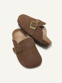 Cozy Pixies 幼儿/婴儿可爱包头休闲一脚蹬凉鞋，时尚百搭，适合春夏季 - 棕色 - 查看 8