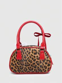 ROMWE Kawaii 女士可爱芭蕾舞风格樱桃仿珍珠蝴蝶结装饰迷你手提包，蝴蝶结，卡哇伊 - 彩色 - 查看 5