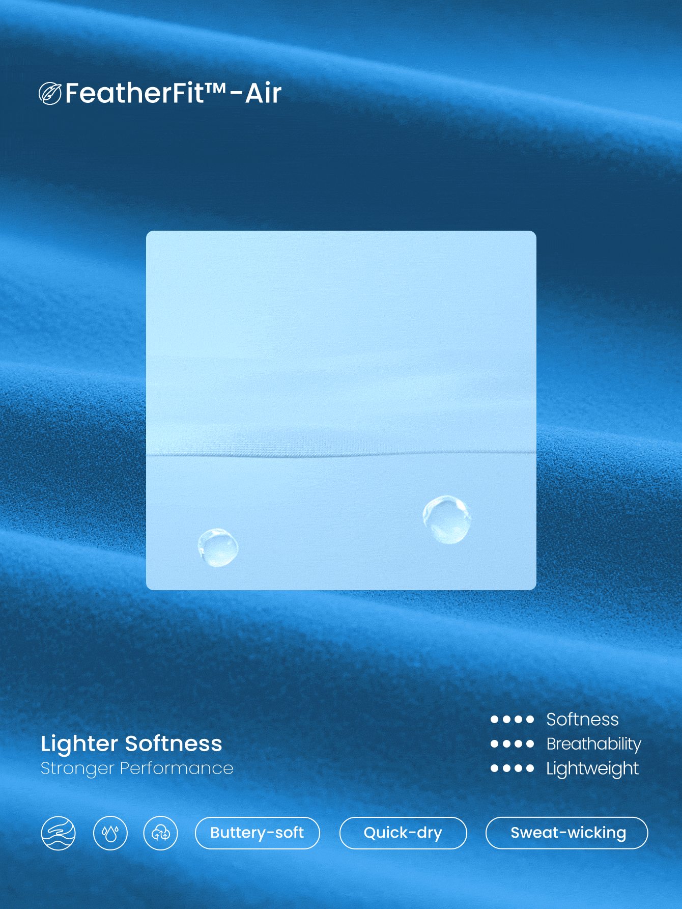 GLOWMODE FeatherFit™-Air Scoop Neck Knotted Mini Dress Quick Dry Moisture Wicking - Blue Power - View 6