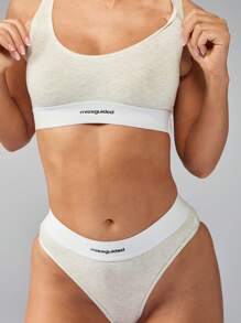 MISSGUIDED High Rise Athletic Brief Underwear Elastic Comfort Band Sport Performance Workout Gym Active Wear Moisture Wicking Seamless Training Daily Basics Essentials Exercise Undergarment - Light Grey - View 5