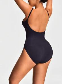 SHEIN Shape Seamless Low Back Thong Bodysuit Body Shaper Bust& Butt Lifter-Tummy Waist Thigh Control