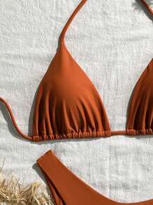 Swim Mod 女士沙滩装休闲泳衣套装，简约时尚，适合日常穿着 - 棕色 - 查看 3