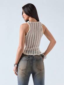 LYSMO Débardeur sans manches semi-transparent pour femme avec sangle de cou interchangeable