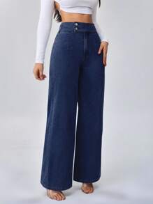 SHEIN Tall 女士牛仔裤 - 深色水洗藍 - 查看 7