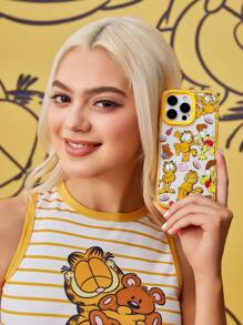 GARFIELD | SHEIN 可爱猫狗图案可拆卸手机壳，适用于 11 - 17 Pro Max，礼物 - 黃色 - 查看 8