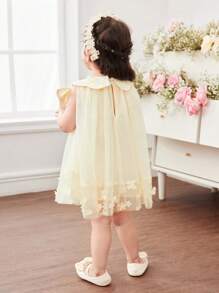Plus Size Apricot Sheer Bowknot Summer Dress - Apricot - View 2