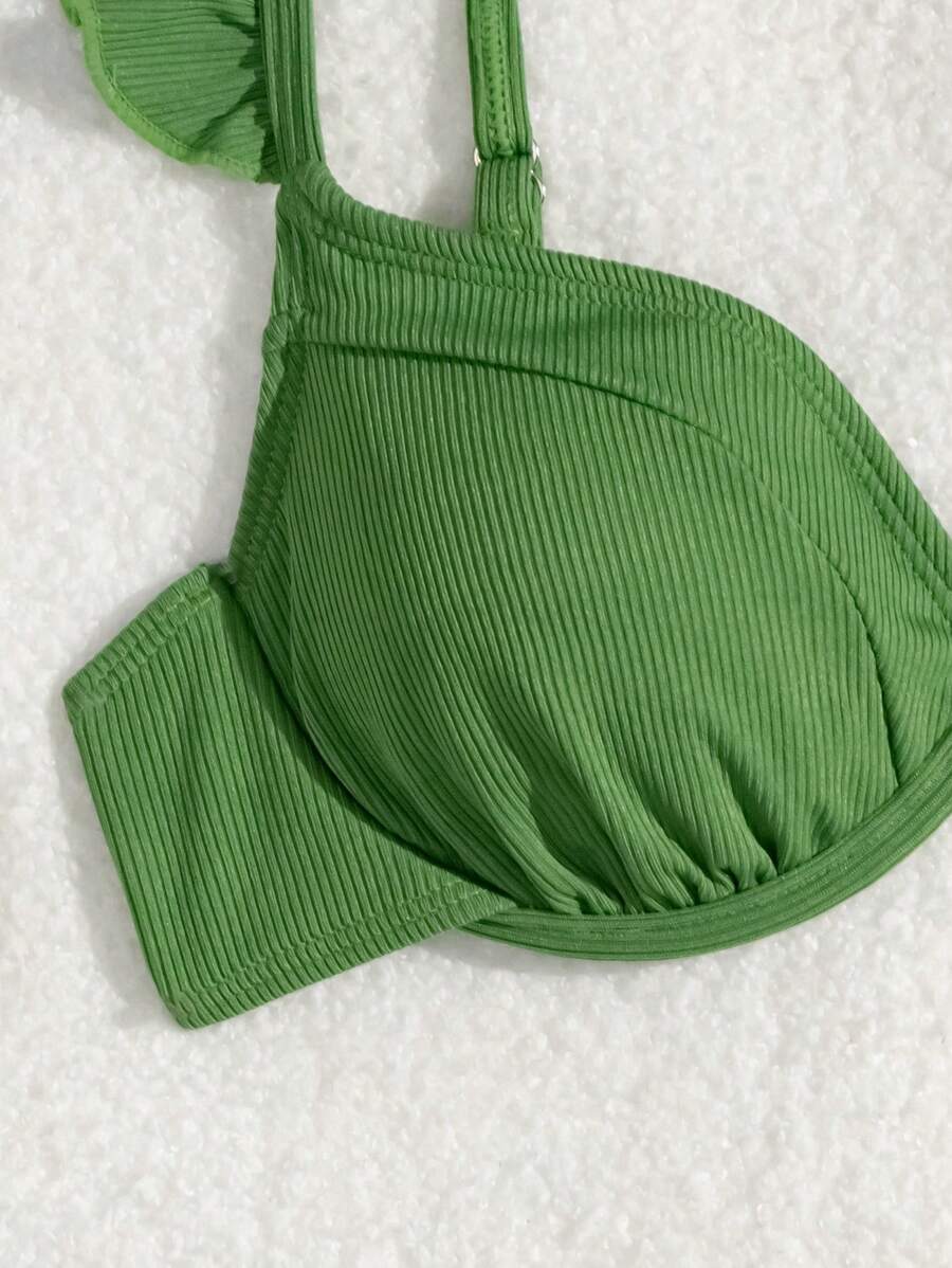 SHEIN Swim Women's Beach Summer Swimsuit Sets - Green - View 1