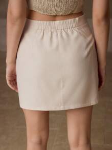 MOTF PREMIUM 亚麻撞色绑带裹身裙