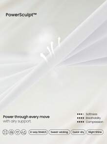 GLOWMODE 2 件 Powersculpt™ 吸汗凉爽高弹力交叉后背背心可拆卸无缝罩杯和 4.3 英寸骑行短裤带侧袋套装高强度健身跑步训练春夏 - 白色 - 查看 8