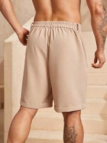 EASEVO Shorts casuales holgados de tejido de waffle para hombre de talla grande