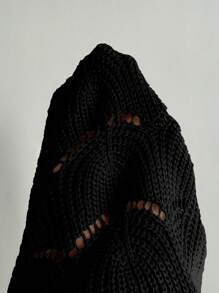 Swim Lushoire Plus Size Women Hollow Out Vacation Spaghetti Strap Dress/Cover Up Dress/Vacation Dress/Swimsuit Accessory/Swimsuit Cover Up For Summer - Black - View 3