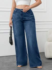 Pantalones vaqueros de pierna ancha 100% algodón de talla grande, de moda para el verano