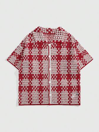 Street Life Camisa informal de punto holgada de caída de hombros para hombre