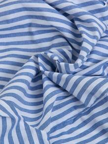 Miaspire 條紋圖案花卉刺繡缺口V領襯衫 - 彩色 - 查看 7