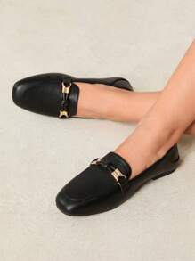 CUCCOO CURVES 女士平底一脚蹬休闲乐福鞋，日常穿着舒适