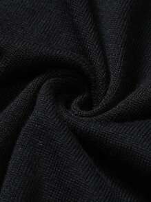 Manfinity Homme Men's Casual Black Knitwear Sweater: High Neck Long Sleeve Rib-Knit Detail And Regular Fit For Everyday Comfort - Black - View 5