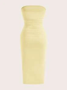 SHEIN EZwear Váy midi bó sát không tay nhiều màu dành cho nữ, thanh lịch - Nhiều màu - Xem 5