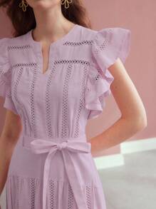 MOTF PREMIUM BELTED RUFFLE DRESS - Mauve Purple - View 2