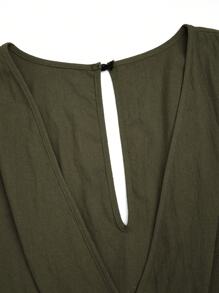 SHEIN LUNE Tuta da donna taglie forti monocolore con vita sfinata, casual estivo