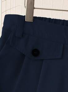 Franclia Plus Size Casual Solid Color High Waist Wide Leg Slim Fit Suit Pants Graduation, Back To School, Teacher For Women Winter Fall Autumn - Royal Blue - View 4